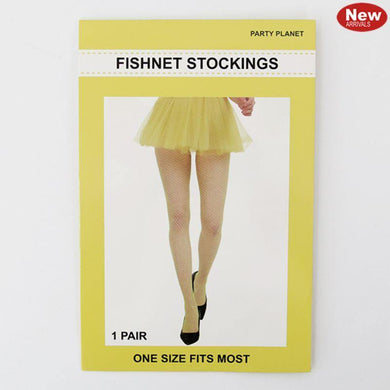 Womens Yellow Fishnet Tights - The Base Warehouse
