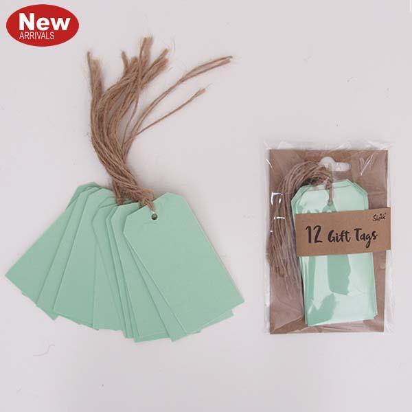 12 Pack Neon Mint Gift Tags - The Base Warehouse