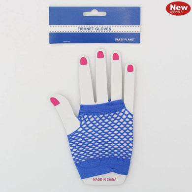 Blue Fishnet Gloves - The Base Warehouse