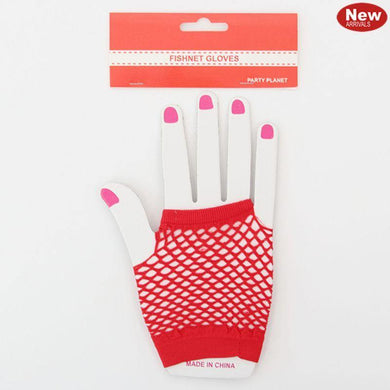 Red Fishnet Gloves - The Base Warehouse