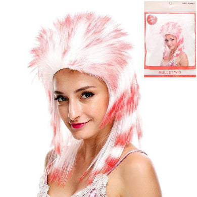 Womens Pastel Red Mullet Wig - The Base Warehouse