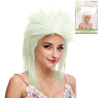 Womens Pastel Green Mullet Wig - The Base Warehouse