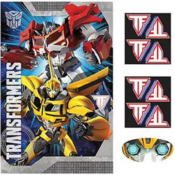 Transformers Party Game - 1 x Plastic Poster - 8 x Stickers - 1 x Paper Blindfold