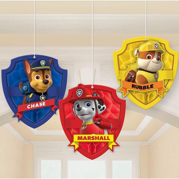 3 Pack Paw Patrol Tissue and Paper Honeycomb - 17cm