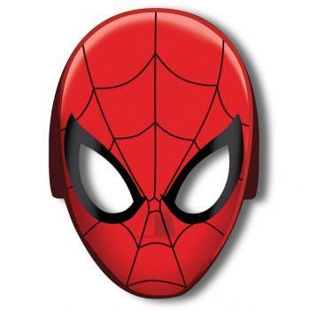 8 Pack Spiderman Masks Cardboard with Strap - 26cm