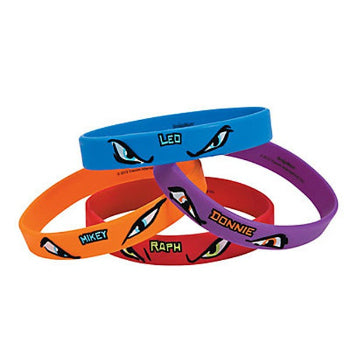 4 Pack Teenage Mutant Ninja Turtles Rubber Bracelets