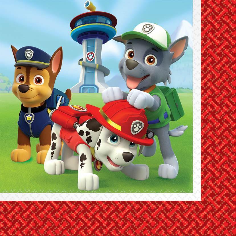 16 Pack Paw Patrol Lunch Napkins - 33cm - The Base Warehouse