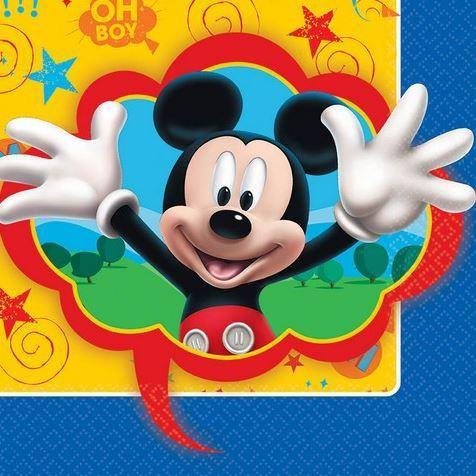 16 Pack Mickey Mouse Luncheon Napkins - 33cm x 33cm - The Base Warehouse