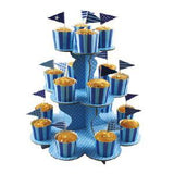 Load image into Gallery viewer, Baby Blue 3-Tier Paper Cupcake Stand - The Base Warehouse
