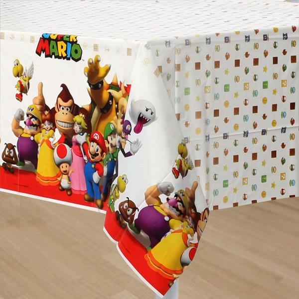 Super Mario Bros Plastic Tablecover - 1.37m x 2.43m - The Base Warehouse