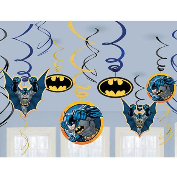 12 Pack Batman Decoration Swirls - 18cm - The Base Warehouse