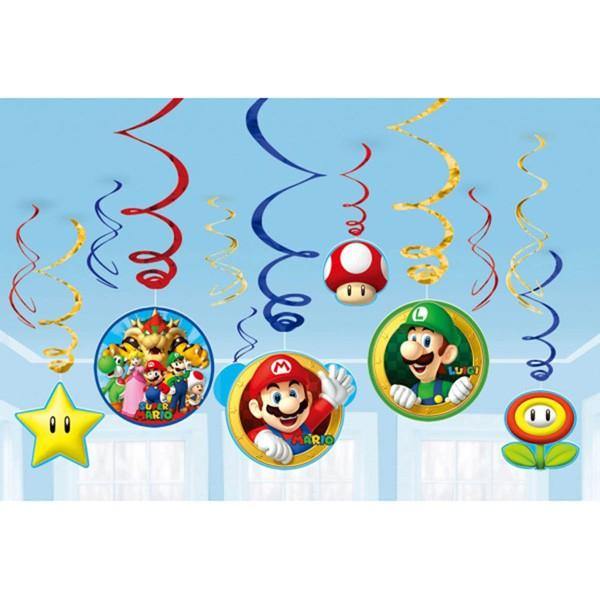12 Pack Super Mario Bros Swirl Value Pack - 12cm to 17cm - The Base Warehouse