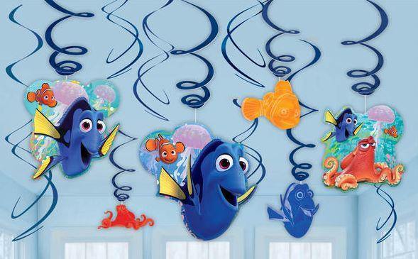 12 Pack Finding Dory Hanging Swirls - 60cm - The Base Warehouse
