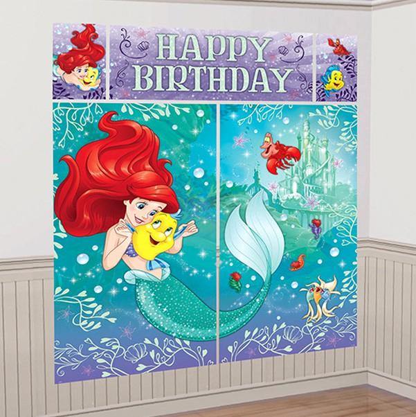 Little Mermaid Ariel Dream Happy Birthday Scene Setter - 149cm