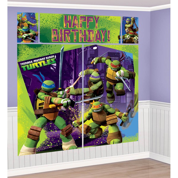 Teenage Mutant Ninja Turtles Happy Birthday Scene Setter - 149cm