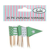 Load image into Gallery viewer, 25 Pack Pastel Green Cupcake Toppers - The Base Warehouse
