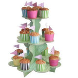 Load image into Gallery viewer, Pastel Green 3-Tier Paper Cupcake Stand - The Base Warehouse
