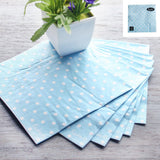 Load image into Gallery viewer, 20 Pack Pastel Blue Polka Dot Napkins - 33cm x 33cm
