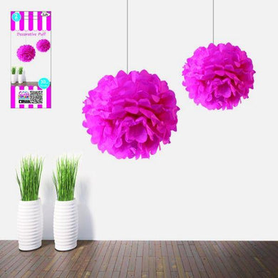 2 Pack Hot Pink Decorative Puff - 30cm - The Base Warehouse