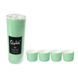 25 Pack Pastel Green Mini Dot Baking Cups - The Base Warehouse