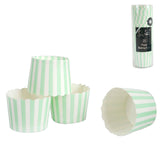 Load image into Gallery viewer, 25 Pack Green Stripe Baking Cups

