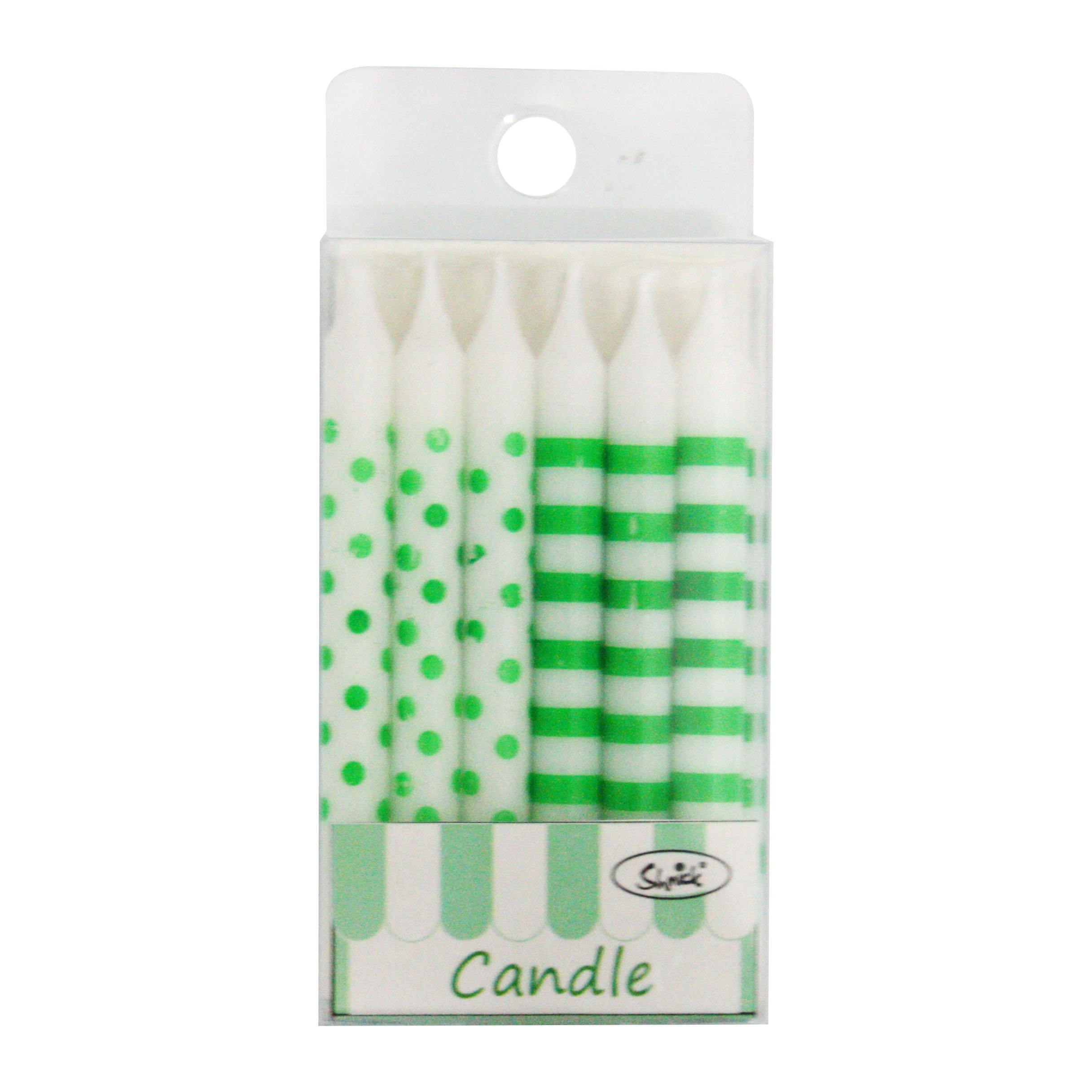12 Pack Green Birthday Candle - The Base Warehouse