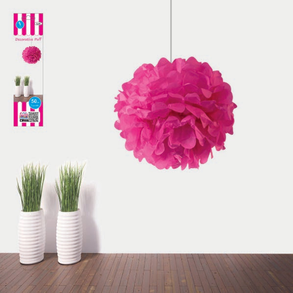 Hot Pink Decorative Puff - 50cm