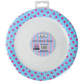 12 Pack Ocean Tang Paper Plates 23cm - The Base Warehouse