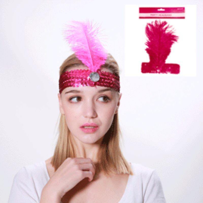Pink Flapper Headband - The Base Warehouse