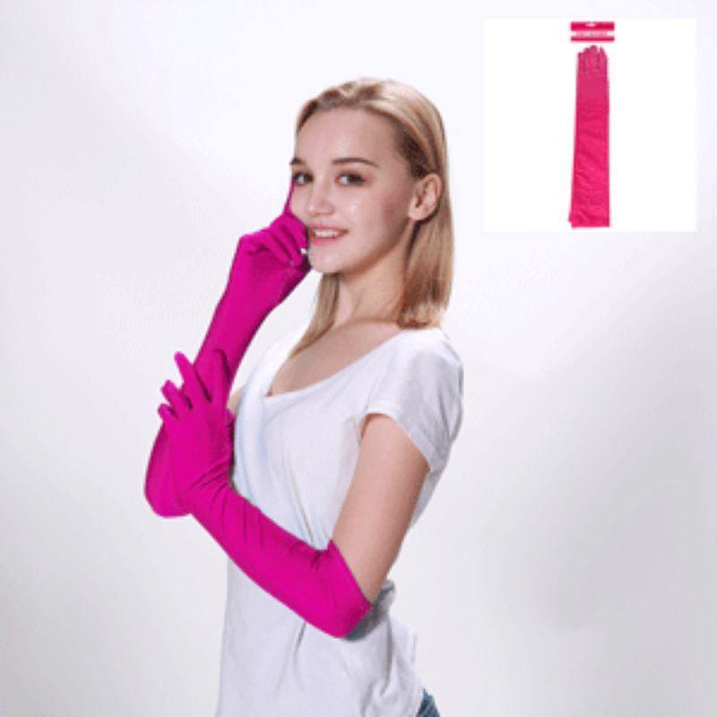 Adult Pink Long Gloves