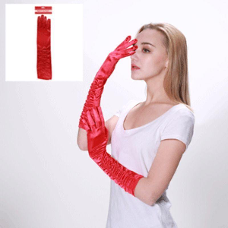 Adult Red Deluxe Long Gloves - The Base Warehouse