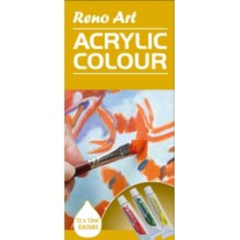 12 Pack Acrylic Colour Set - 12ml - The Base Warehouse