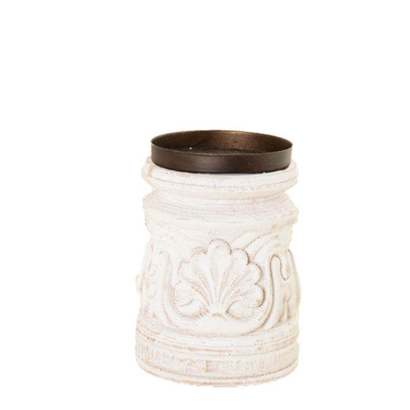Milk Wood Candle Holder - 12.5cm x 12.5cm x 17cm - The Base Warehouse
