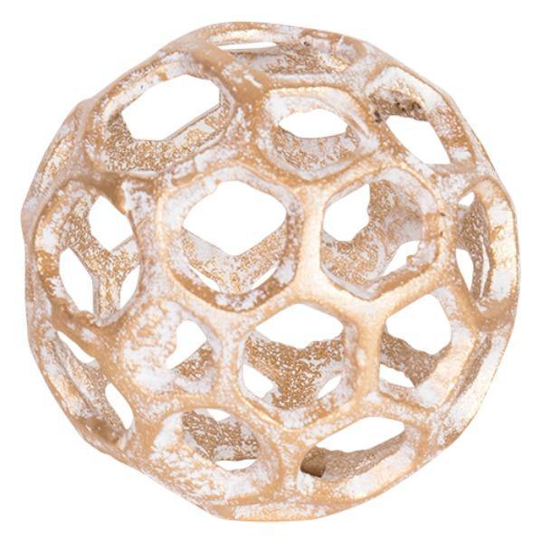Cast Iron Gold Decorative Sphere - The Base Warehouse