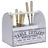 Load image into Gallery viewer, Cream Metal Cutlery Caddy - The Base Warehouse
