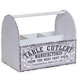 Load image into Gallery viewer, Cream Metal Cutlery Caddy - The Base Warehouse
