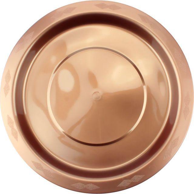 25 Pack Rose Gold Plastic Dinner Plates - 23cm - The Base Warehouse