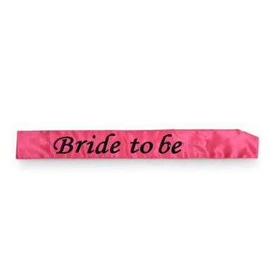 Flashing Pink with Black Text Bride To Be Sash - The Base Warehouse