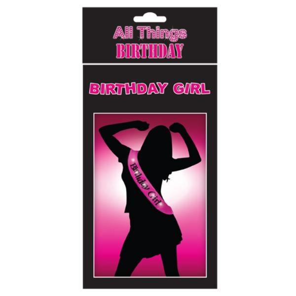 Flashing Pink with Black Lettering Birthday Girl Sash - The Base Warehouse