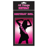 Load image into Gallery viewer, Flashing Pink with Black Lettering Birthday Girl Sash - The Base Warehouse
