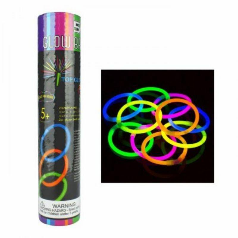 50 Pack Glow Bracelets in Tube - 20cm - The Base Warehouse