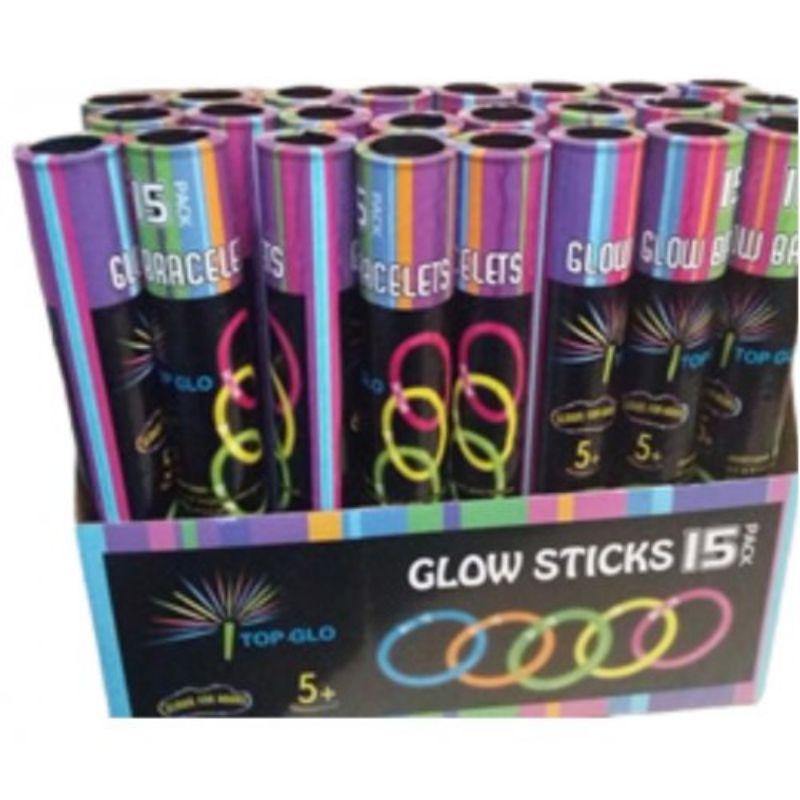 15 Pack Glow Bracelets - 20cm - The Base Warehouse