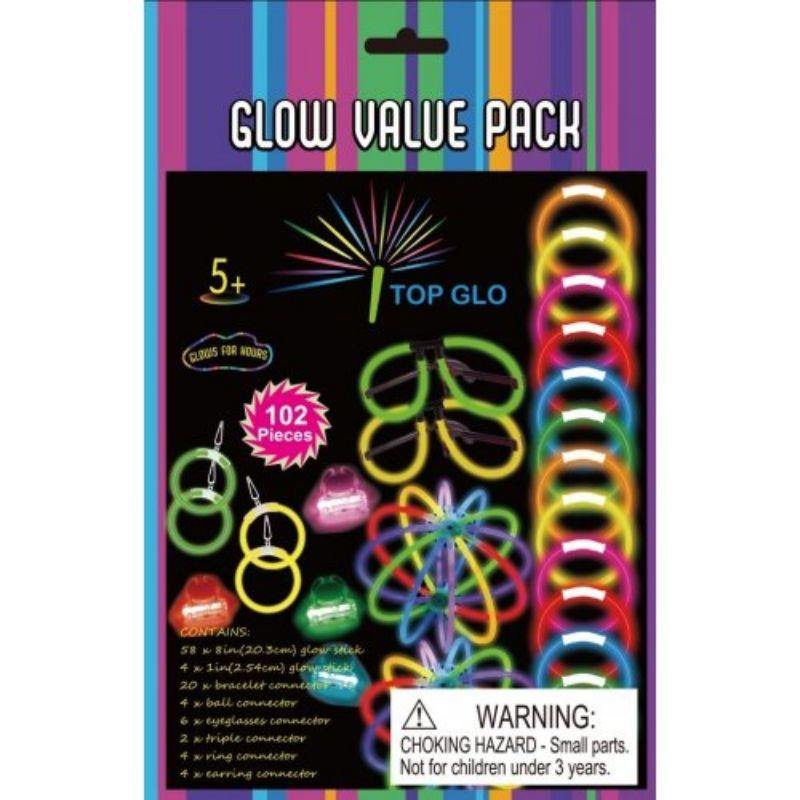 102 Piece Glow Value Party Pack - The Base Warehouse