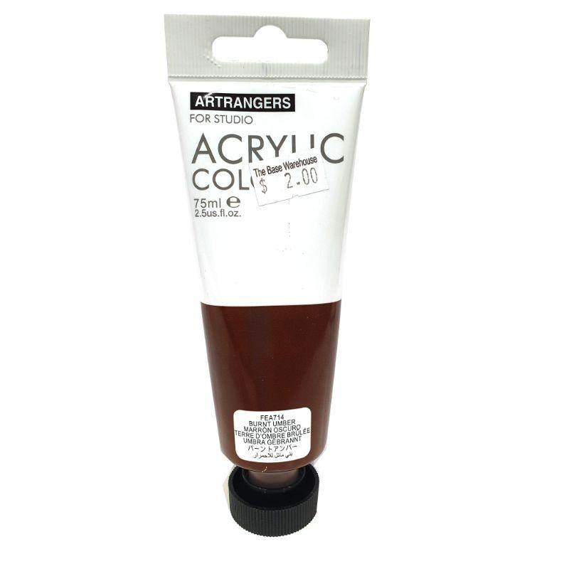 Art Ranger Burnt Umber Acrylic Paint - 75ml - The Base Warehouse