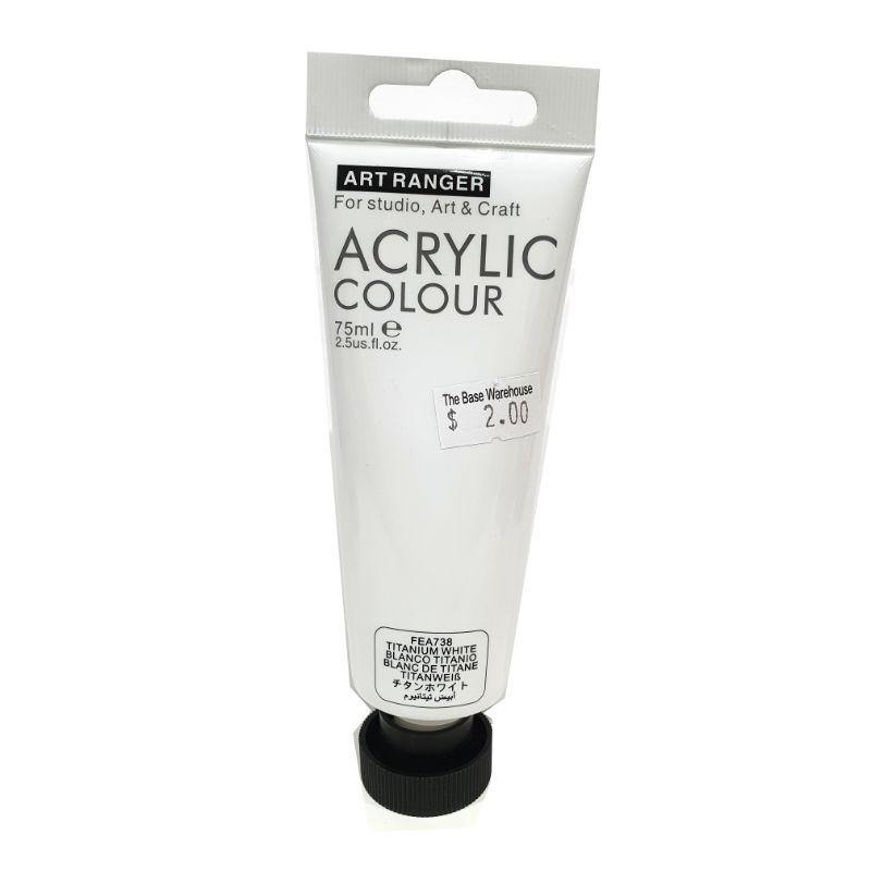 Art Ranger Titanium White Acrylic Paint - 75ml - The Base Warehouse