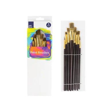 8 Pack Artist Paint Brushes - The Base Warehouse