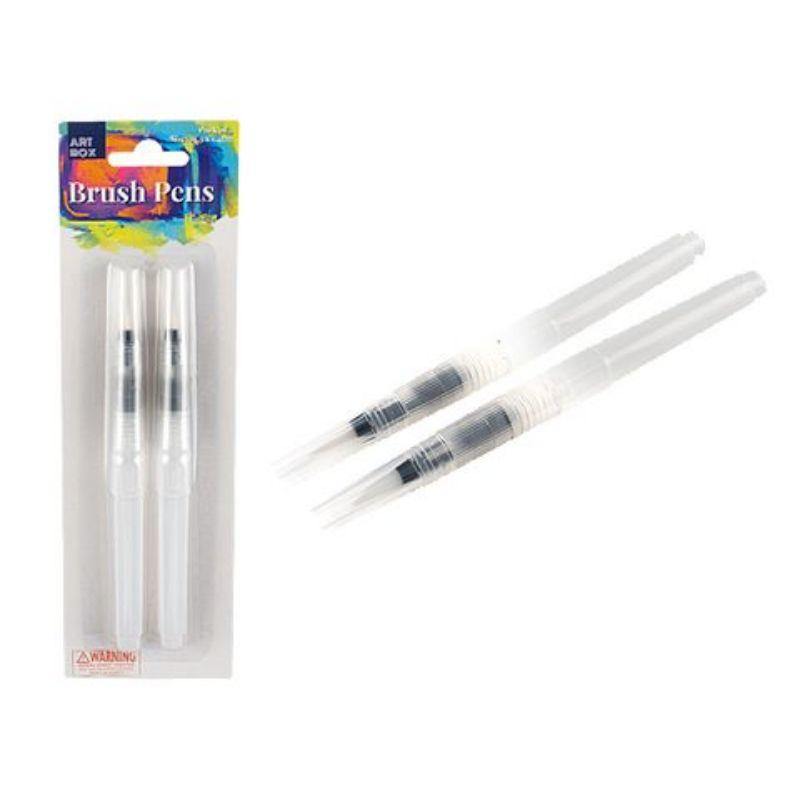 2 Pack Clear Brush Pen - 15.5cm - The Base Warehouse