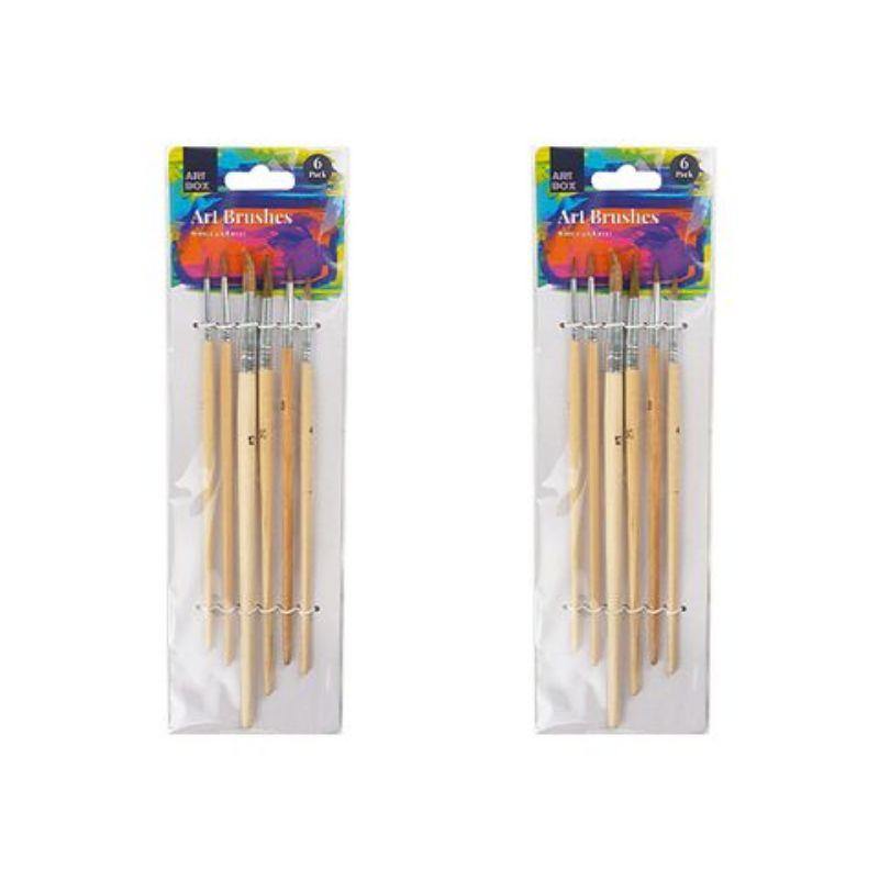 6 Pack Arists Paint Brush Set - The Base Warehouse