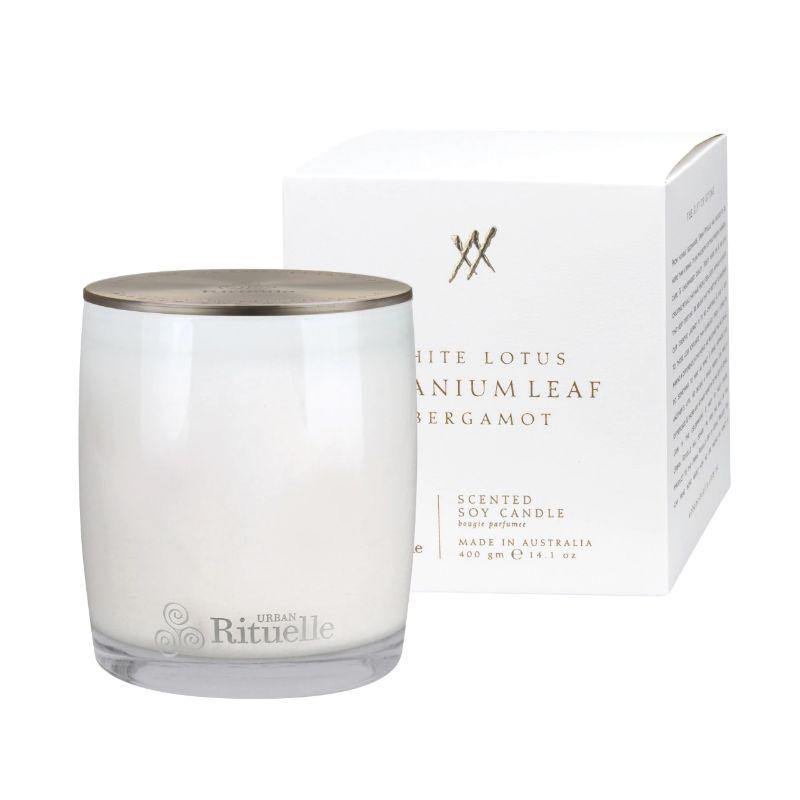 Alchemy - White Lotus, Geranium Leaf & Bergamot Soy Candle - 400g - The Base Warehouse