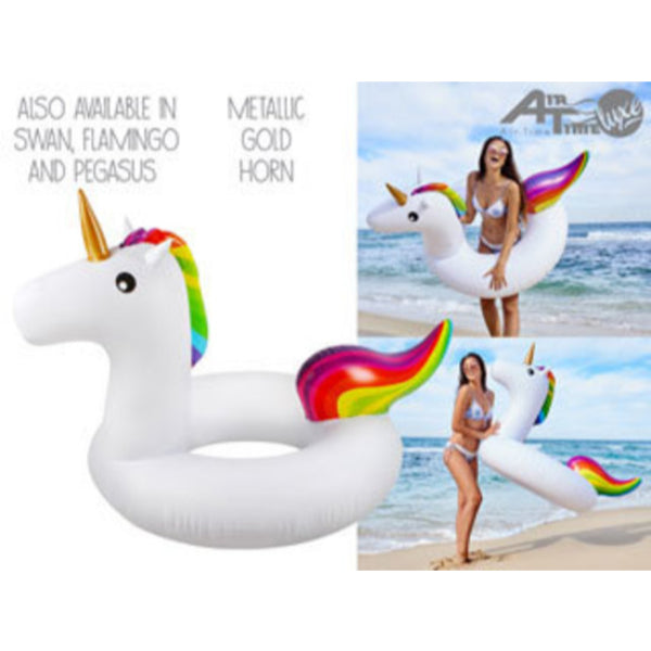 Inflatable Giant Unicorn Swim Ring Pool Toy - 116cm